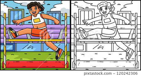 Track and Field Female High Jumping Illustration 120242306