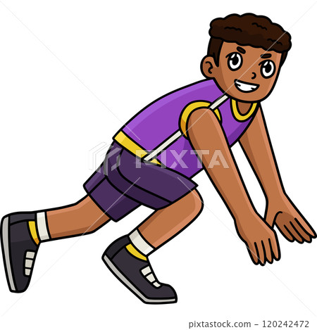 Track and Field Athlete Ready to Sprint Clipart Track and Field Athlete Ready to Sprint Clipart 120242472