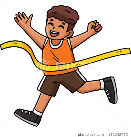 Track and Field Athlete Winning a Marathon Clipart Track and Field Athlete Winning a Marathon Clipart 120242473