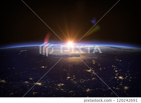 Earth from space. Sunrise. Earth from space. Sunrise. 120242691