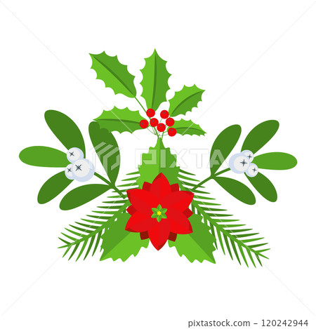 Christmas wreath design element. Winter holiday decoration. 120242944