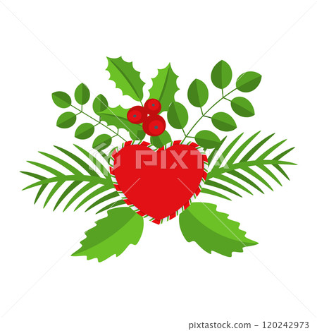 Christmas wreath design element. Winter holiday decoration. 120242973