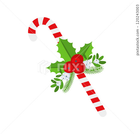 Christmas Candy Cane. Design element for door wreath 120243003