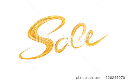 Gold Sale Lettering. Calligraphic lettering for discounts, clearances 120243070
