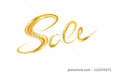 Gold Sale Lettering. Calligraphic lettering for discounts, clearances Gold Sale Lettering. Calligraphic lettering for discounts, clearances 120243071