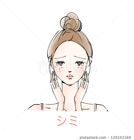 Female spot skin trouble 120243169