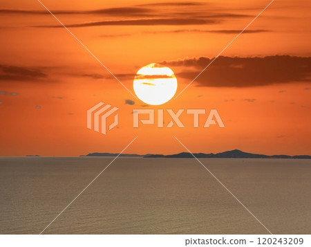 View of sea and beautiful sunrise sky View of sea and beautiful sunrise sky 120243209
