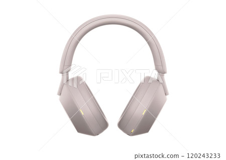 Wireless bright color headphone isolated on white background 120243233
