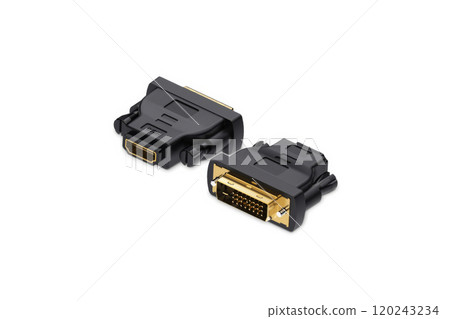 DVI to HDMI converter isolated on white background 120243234