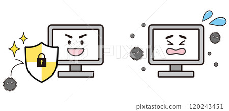 Virus computer and security software computer illustration 120243451