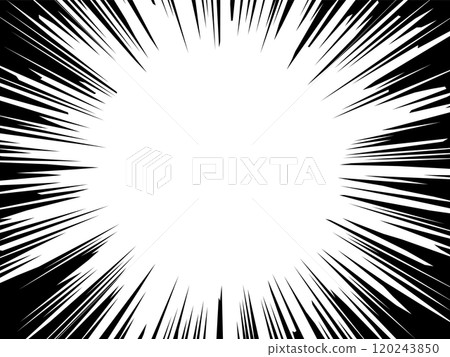 Radiation and convergence lines representing shock and surprise (background) frame, black 120243850