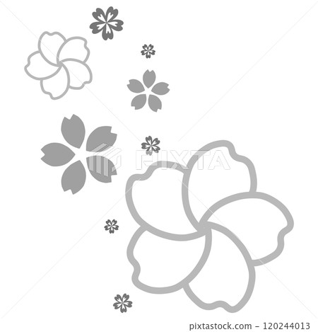 灰色簡單櫻花插畫 灰色簡單櫻花插畫 120244013