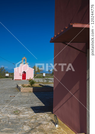 15th century church of Aghios Iaonnis near the village of Alikes, Corfu, Greece 15th century church of Aghios Iaonnis near the village of Alikes, Corfu, Greece 120244776