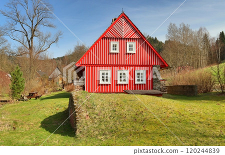 Beautiful wooden cottage in Czech republic 120244839