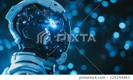 Robot AI IT team artificial intelligence for automation process technology. 120244863