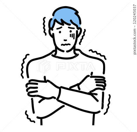 A shivering young man 120245037