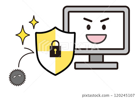 Illustration of a computer infected with a virus Illustration of a computer infected with a virus 120245107