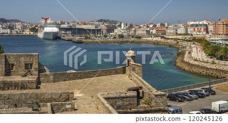 La Coruna Cityview from Castle of San Anton, La Coruna, Spain 120245126