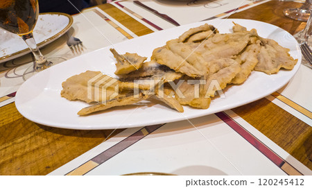 Fried Anchovies Traditional Andalusian Dish, Spain Fried Anchovies Traditional Andalusian Dish, Spain 120245412