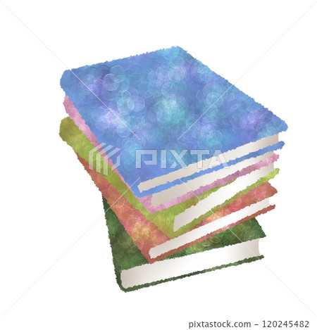 堆疊書籍的手繪插圖 120245482