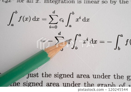 Pencil on mathematic formula exercise test paper in education school. Pencil on mathematic formula exercise test paper in education school. 120245544