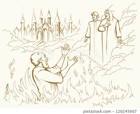 Vector drawing. Man in the hell Vector drawing. Man in the hell 120245607