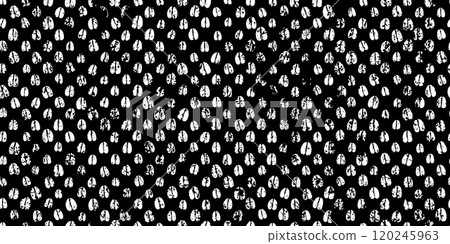 Vertical chains of deer footprints on black background with grunge grain as an abstract seamless pattern Vertical chains of deer footprints on black background with grunge grain as an abstract seamless pattern 120245963