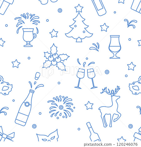 New year 2025 Christmas vector seamless pattern 120246076