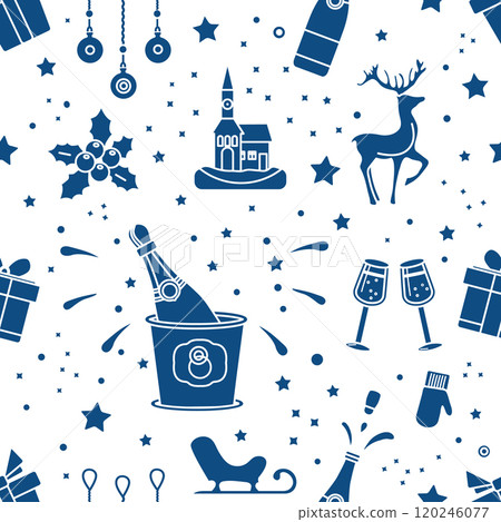 New year 2025 Christmas vector seamless pattern 120246077