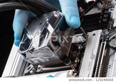 Kirov, Russia - September 15, 2023. Cooler close-up, modern video card. Computer accessories. Kirov, Russia - September 15, 2023. Cooler close-up, modern video card. Computer accessories. 120246088