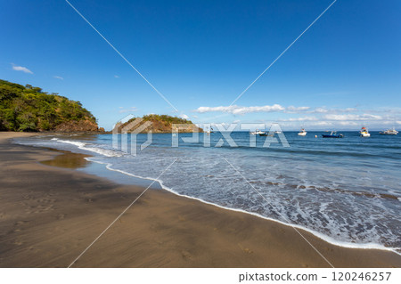 Playa Ocotal and Pacific ocean, rocky shore, El Coco Costa Rica Playa Ocotal and Pacific ocean, rocky shore, El Coco Costa Rica 120246257