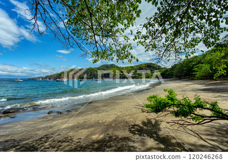 Playa Ocotal and Pacific ocean, rocky shore, El Coco Costa Rica 120246268