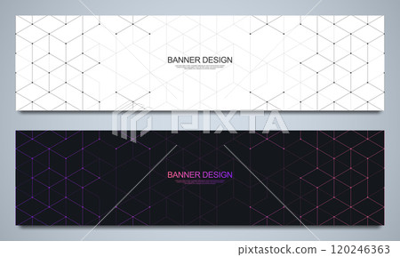 Vector illustration of abstract geometric background for a banner template or header design 120246363