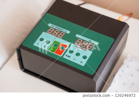Medical Device Control Panel with Digital Displays and Buttons Medical Device Control Panel with Digital Displays and Buttons 120246972