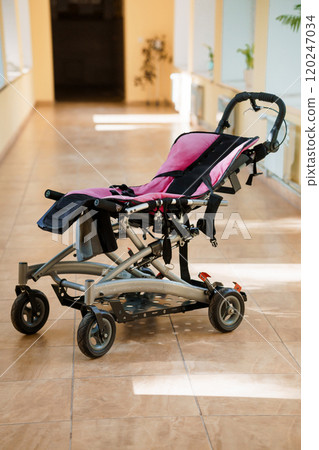 Colorful Lightweight Stroller in Bright Hallway Colorful Lightweight Stroller in Bright Hallway 120247034