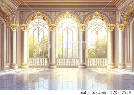 Palace interior background castle hall 120247599