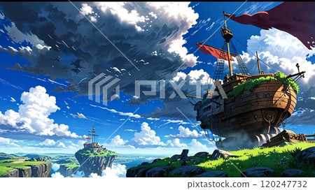 Flying island ship+ 120247732