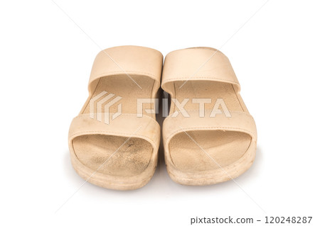 sandals isolated on white background woman brown color sandals isolated on white background woman brown color 120248287