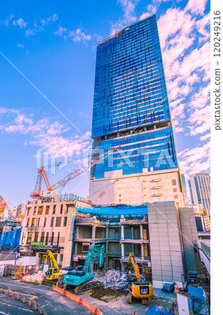 Tokyo cityscape in Japan: Shocking sight of ruins... Goodbye Shibuya Station West Exit... And on to a new era... = November 9th 120249216