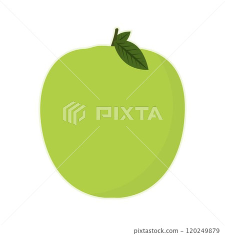 Cartoon green apple. Vector illustration. 120249879