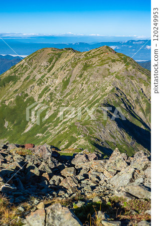 Arakawadake (Nakadake, Maedake) seen from Mt. Akuzawadake Southern Alps Climbing Mt. Akuzawadake and Mt. Arakawadake 120249953