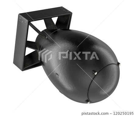 Black atomic bomb, 3D rendering 120250195