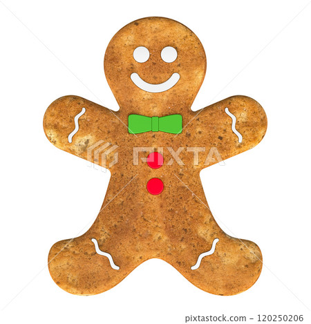 Gingerbread man, Christmas cookie. 3D rendering Gingerbread man, Christmas cookie. 3D rendering 120250206