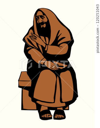 Vector drawing. Old jewish man 120251043