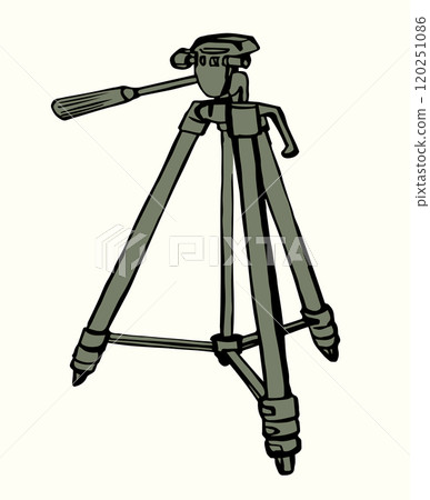 Vector drawing. Big camera tripod Vector drawing. Big camera tripod 120251086