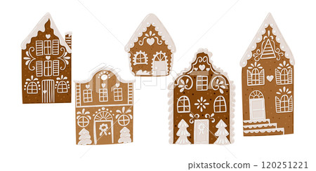 Charming hand drawn vector gingerbread houses 120251221
