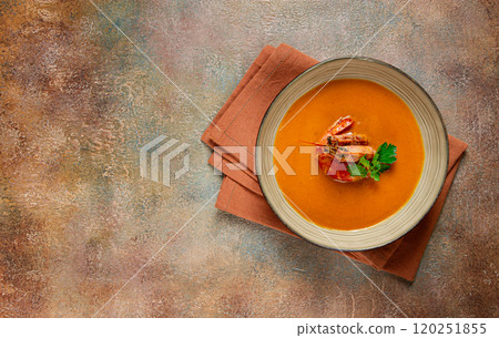 shrimp cream soup, bisque soup, French cuisine, homemade, no people, shrimp cream soup, bisque soup, French cuisine, homemade, no people, 120251855