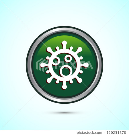 Virus, bacteria icon design illustration. Microbe bacteria sign. Button design 120251878