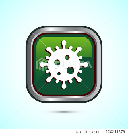 Virus, bacteria icon design illustration. Microbe bacteria sign. Button design 120251879