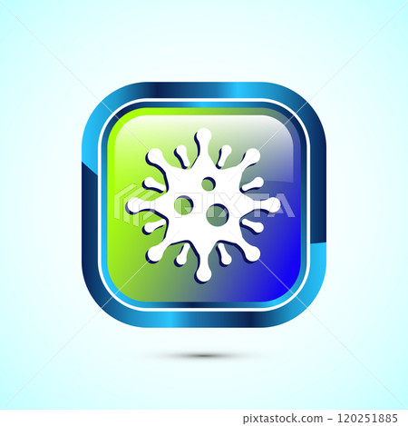 Virus, bacteria icon design illustration. Microbe bacteria sign. Button design 120251885